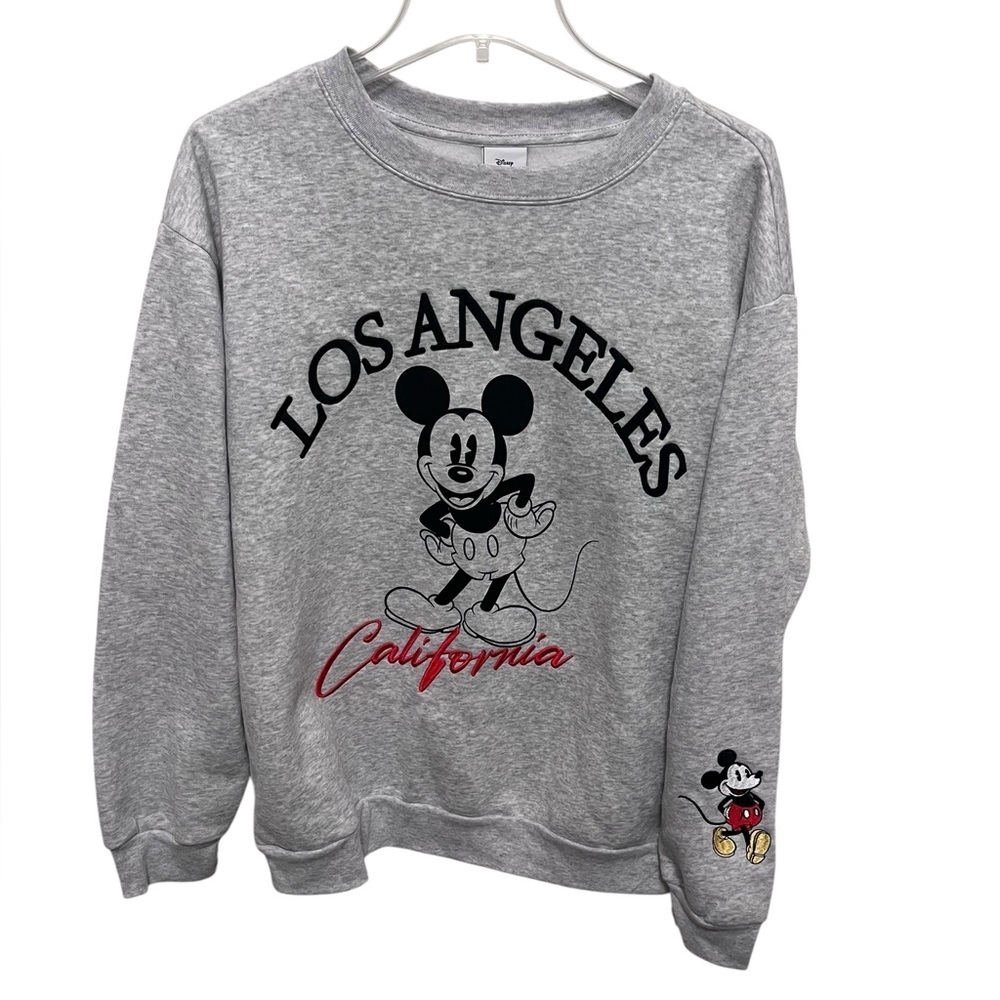 Gray Embroidered Los Angeles Mickey Mouse Sweatshirt. NWT